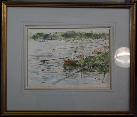 Gordon King (b.1939) Henley Regatta, 10.75 x 15in.